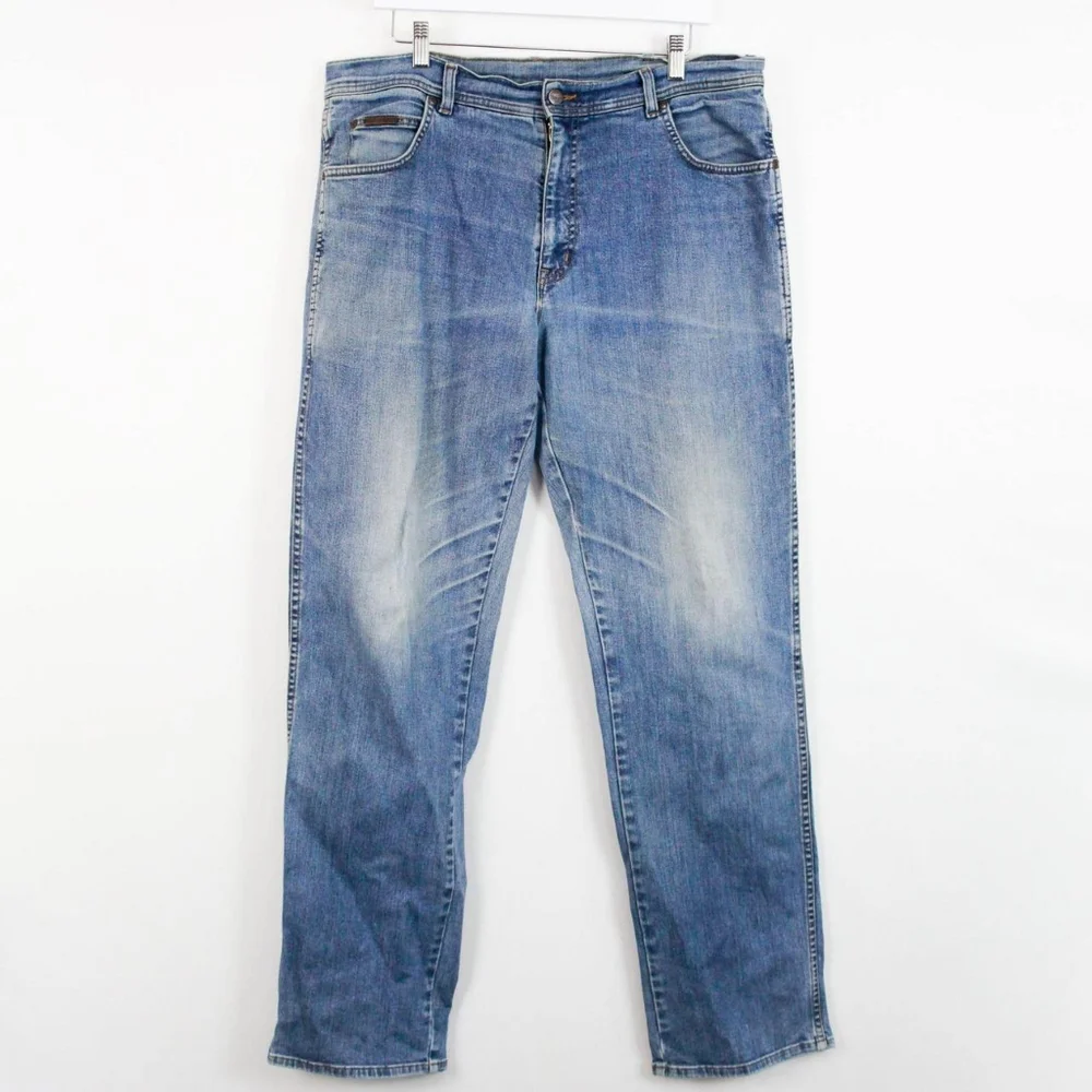 Wrangler Texas Stretch Blue Straight Jeans (38/34) - Picture 1 of 5